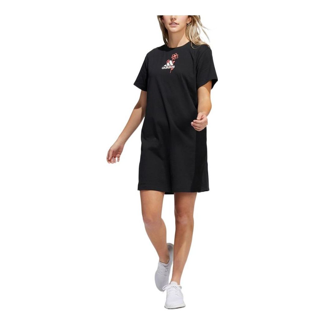 Šaty adidas Originals Sportswear Graphic T-Shirt Dress Čierna | H57414, 0