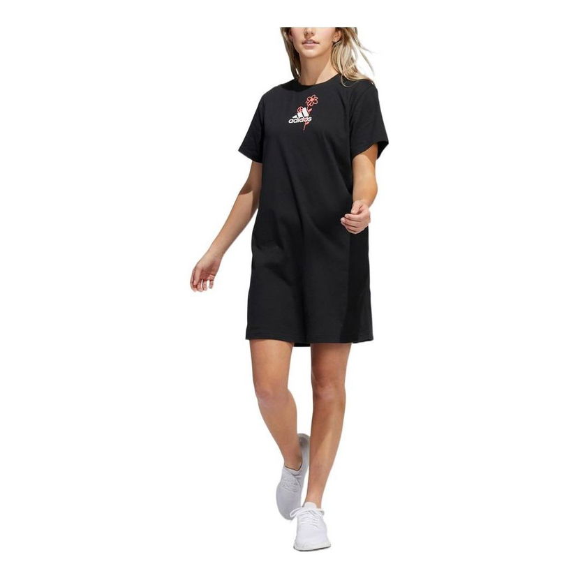 Šaty adidas Originals Sportswear Graphic T-Shirt Dress Čierna | H57414