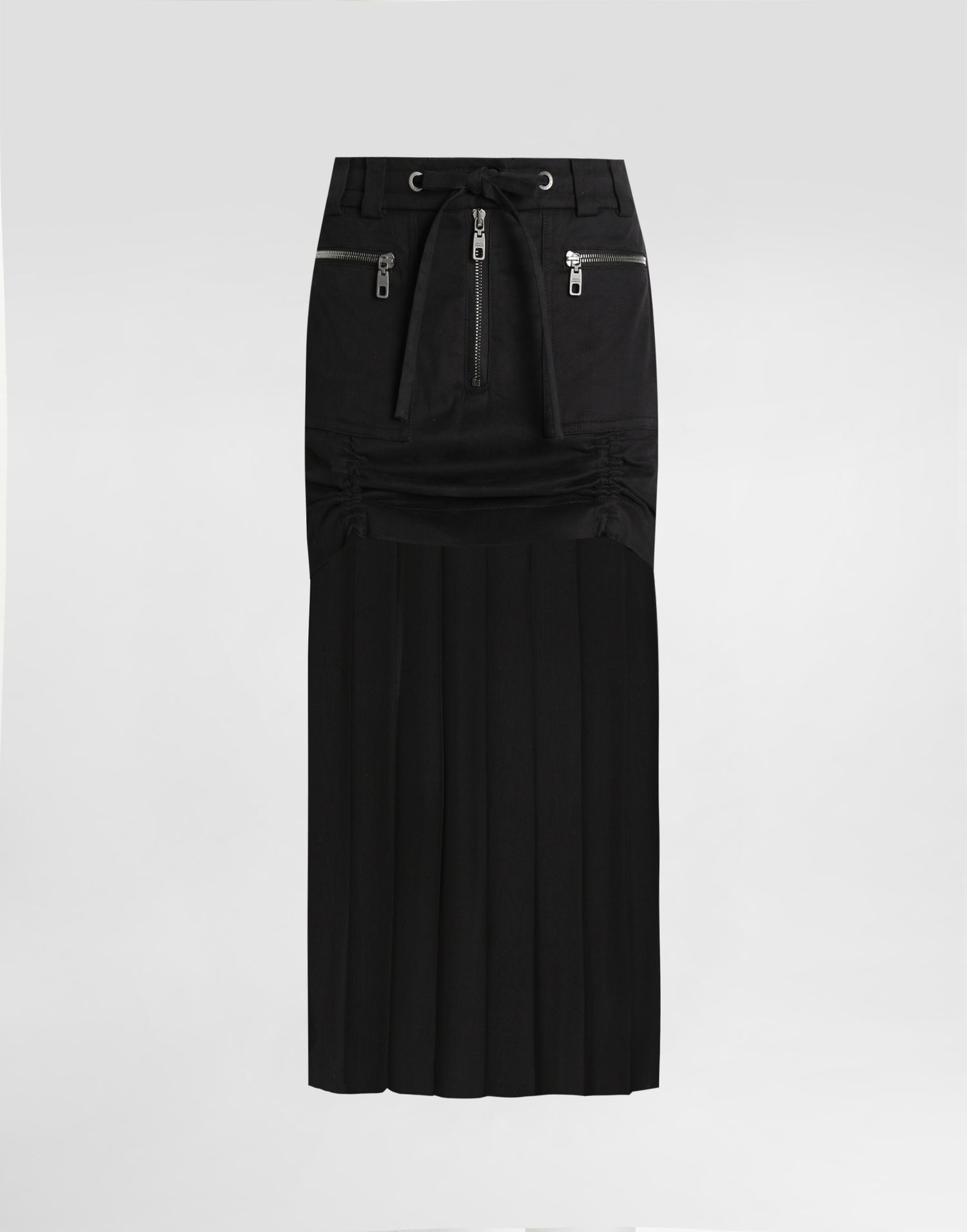Sukňa Dolce & Gabbana Dolce & Gabbana Twill Midi Skirt with Chiffon Čierna | F4DAOTGDDHVN0000, 0