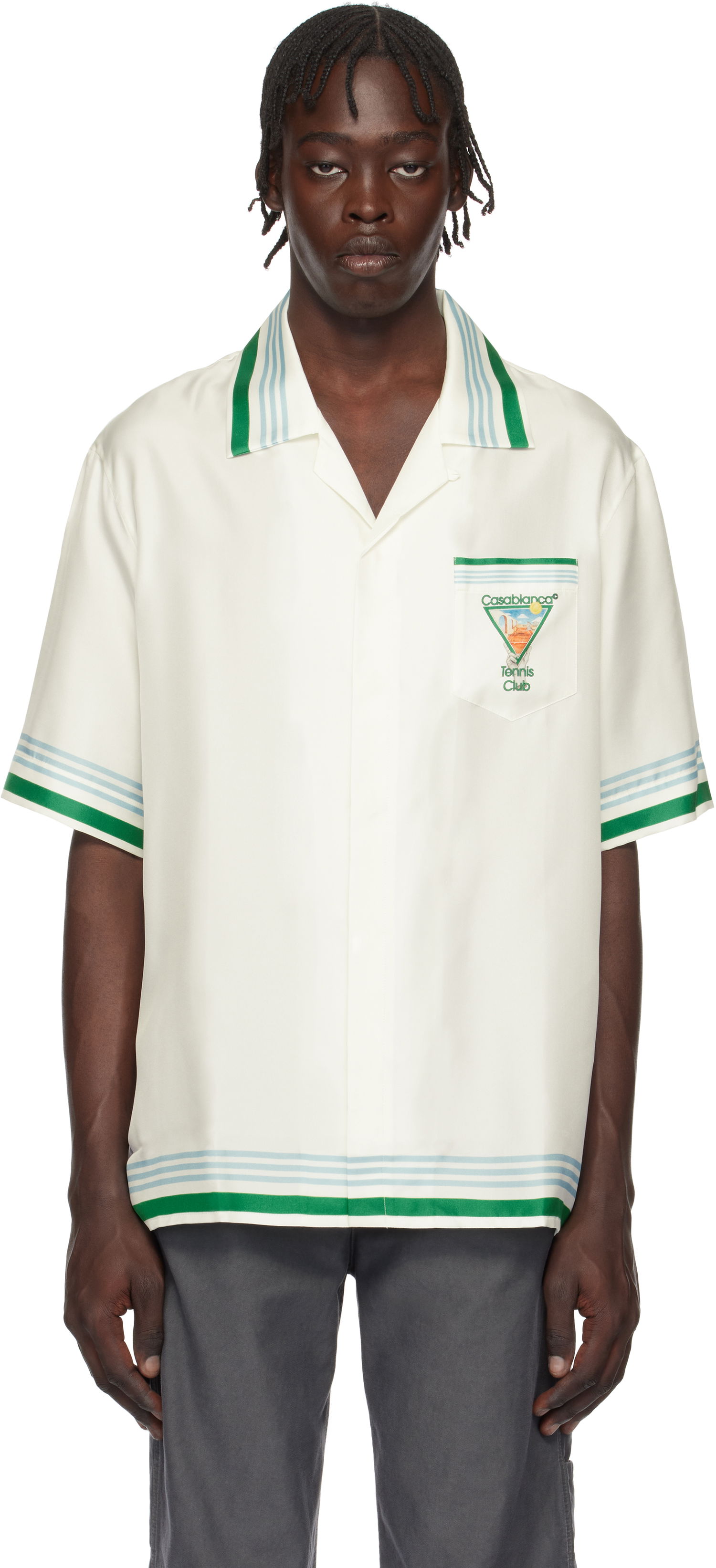 Košeľa Casablanca Tennis Icon Print Relaxed Shirt Biela | U-MPS25-SH-003-08, 0