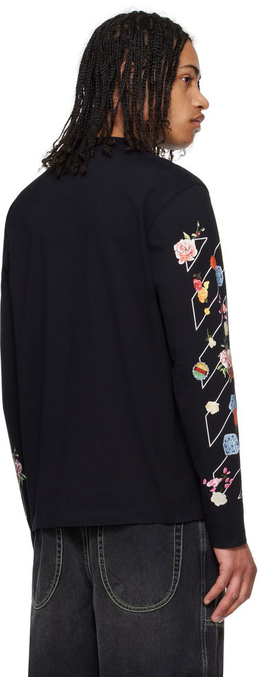 Tričko Off-White Off-White Fresco Diag Long Sleeve T-Shirt Čierna | OMAB086S25JER0011001, 2