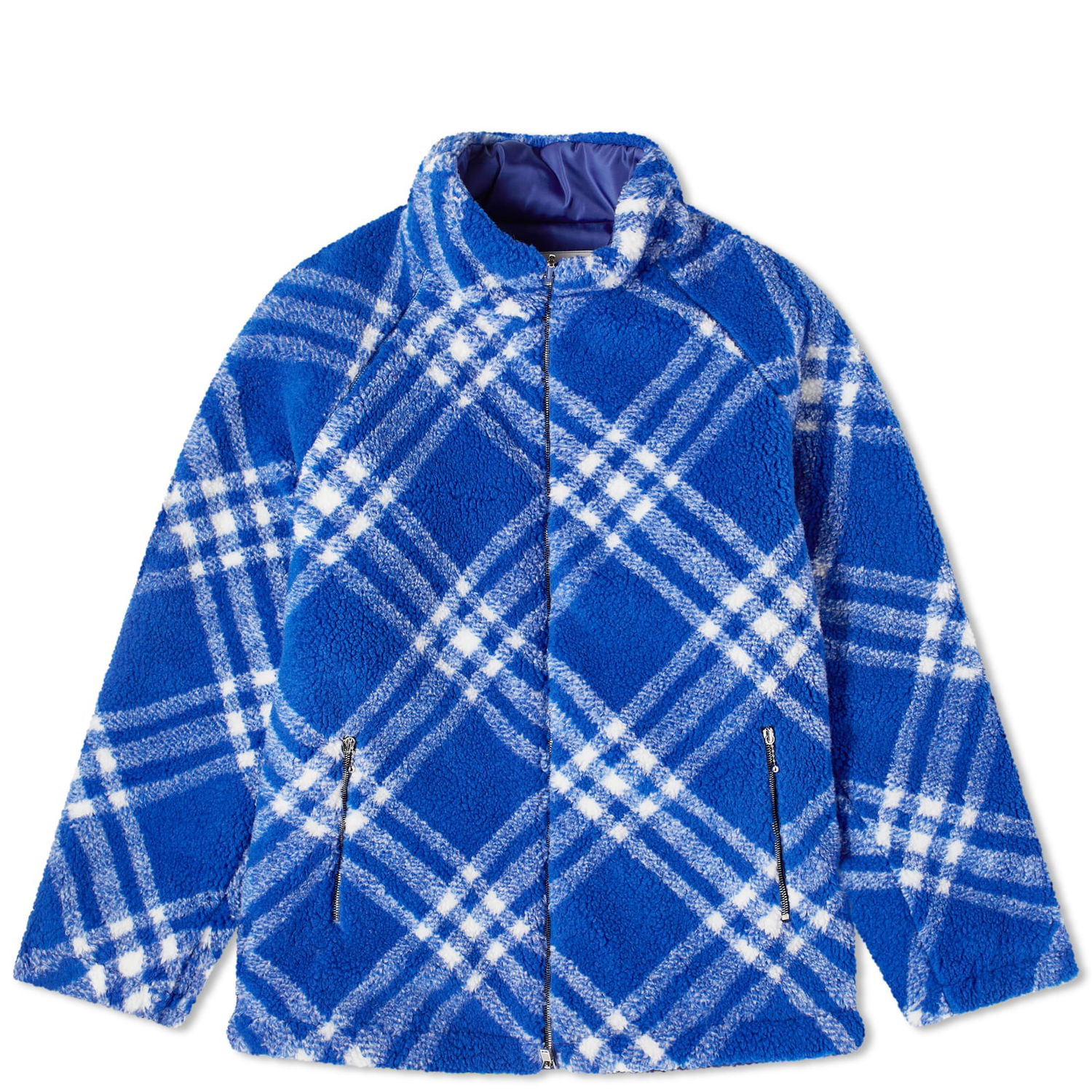 Bunda Burberry Tartan Fleece Jacket Knight Ip Check Navy | 8078777-B7369, 0