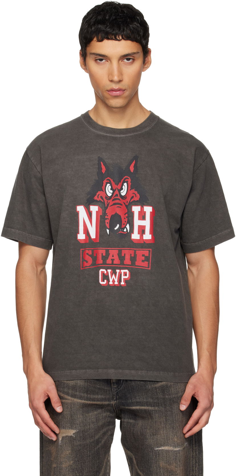 Tričko Neighborhood NOH STATE CWP Wolf Graphic T-Shirt Šedá | 252PCNH-ST15