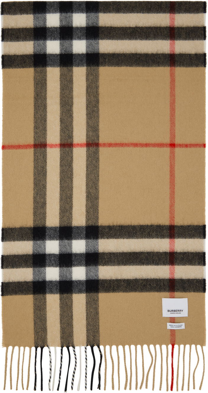 Šál Burberry Check Scarf Beige Béžová | 8056850