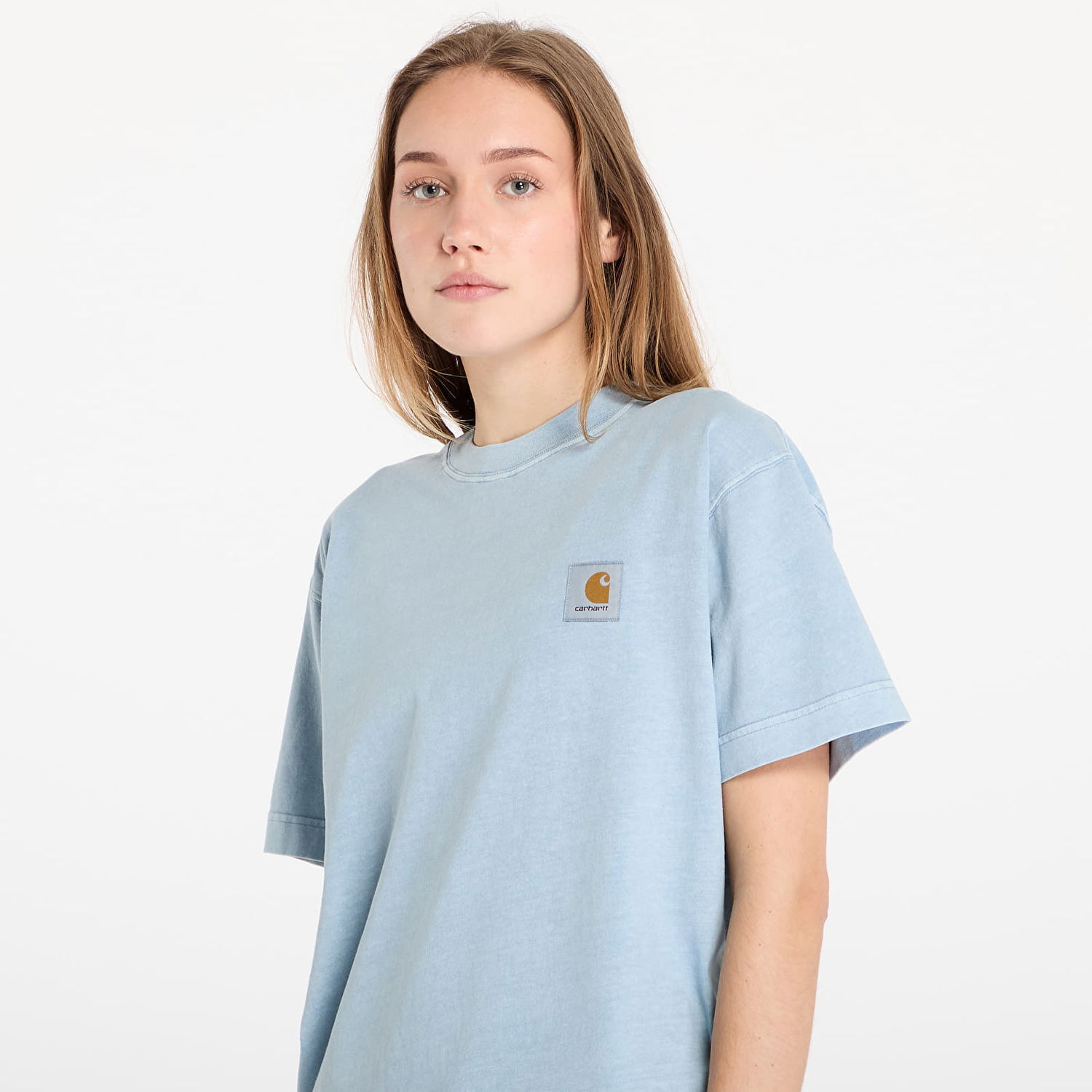 Tričko Carhartt WIP T-shirt S/S Vista T-Shirt UNISEX Dusty Ice Garment Dyed M Modrá | I030780.2BSGD, 1