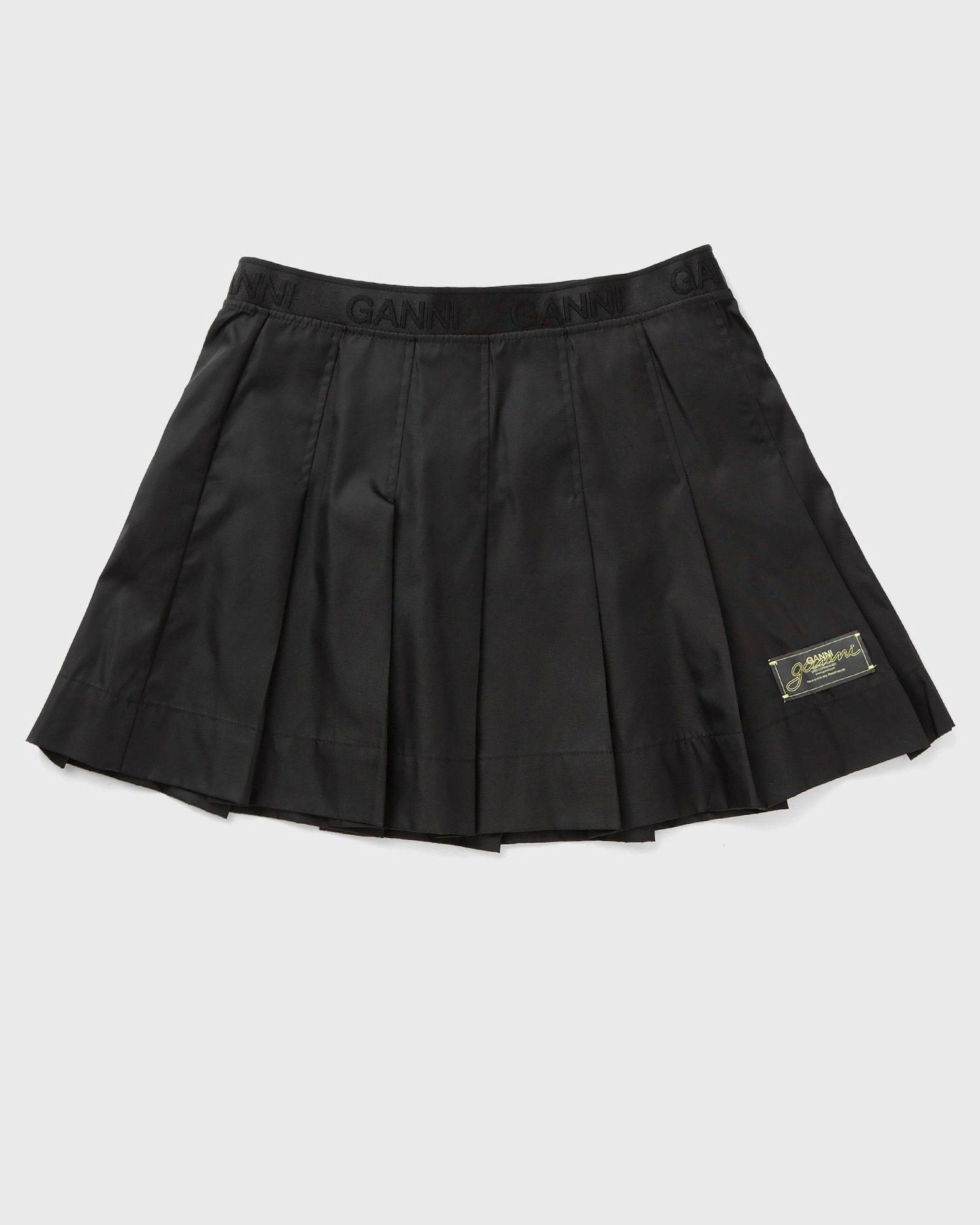 Sukňa GANNI Ganni Duchesse Nylon Pleated Mini Skirt Čierna | W0479-099, 0