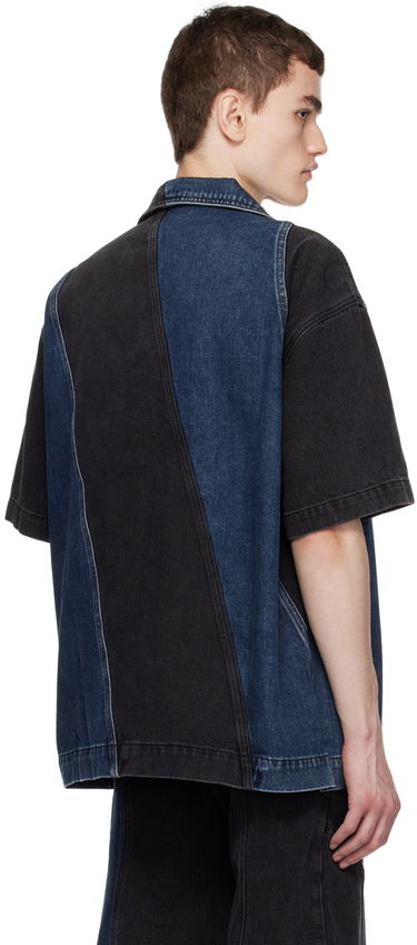 Košeľa Feng Chen Wang Feng Chen Wang Paneled Denim Shirt Modrá | FUF16SR02, 2