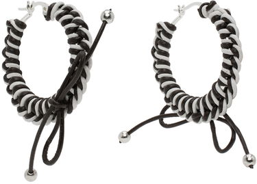 Náušnice Chopova Lowena Nimbus Mini Hoop Earrings with Leather Braid Čierna | 6510, 1