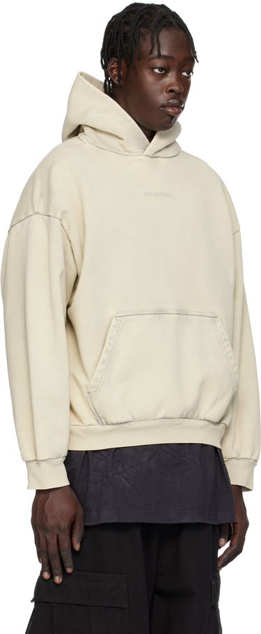 Mikina Balenciaga Balenciaga Back Hoodie Béžová | 767877TRVJ39755, 1