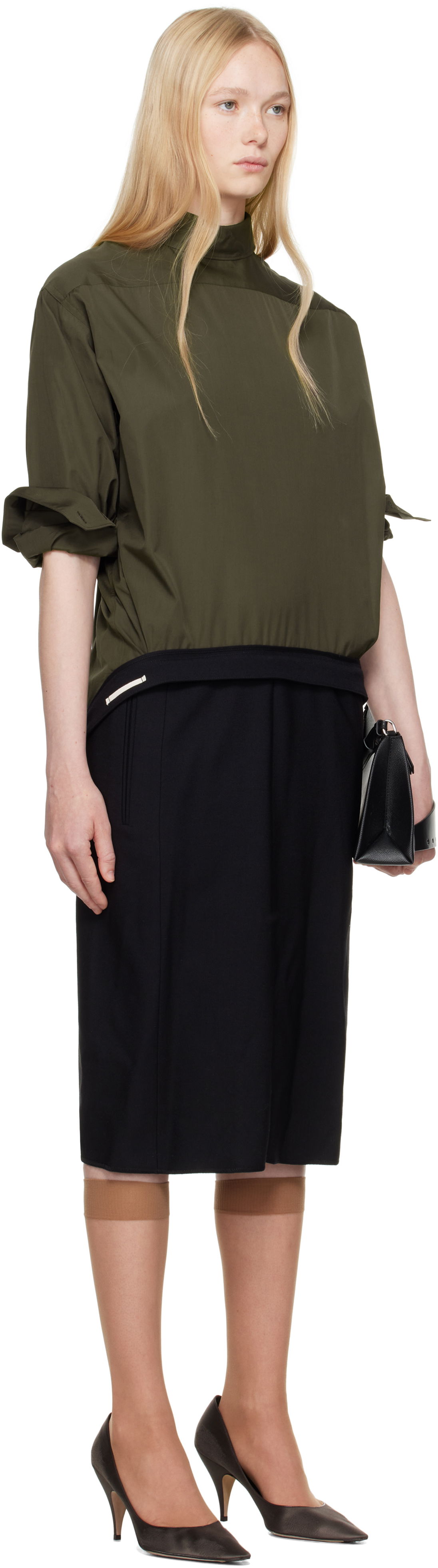 Šaty Maison Margiela Maison Margiela Reversed Shirtdress Midi Dress Zelené | S51DD0026 MTN066, 1
