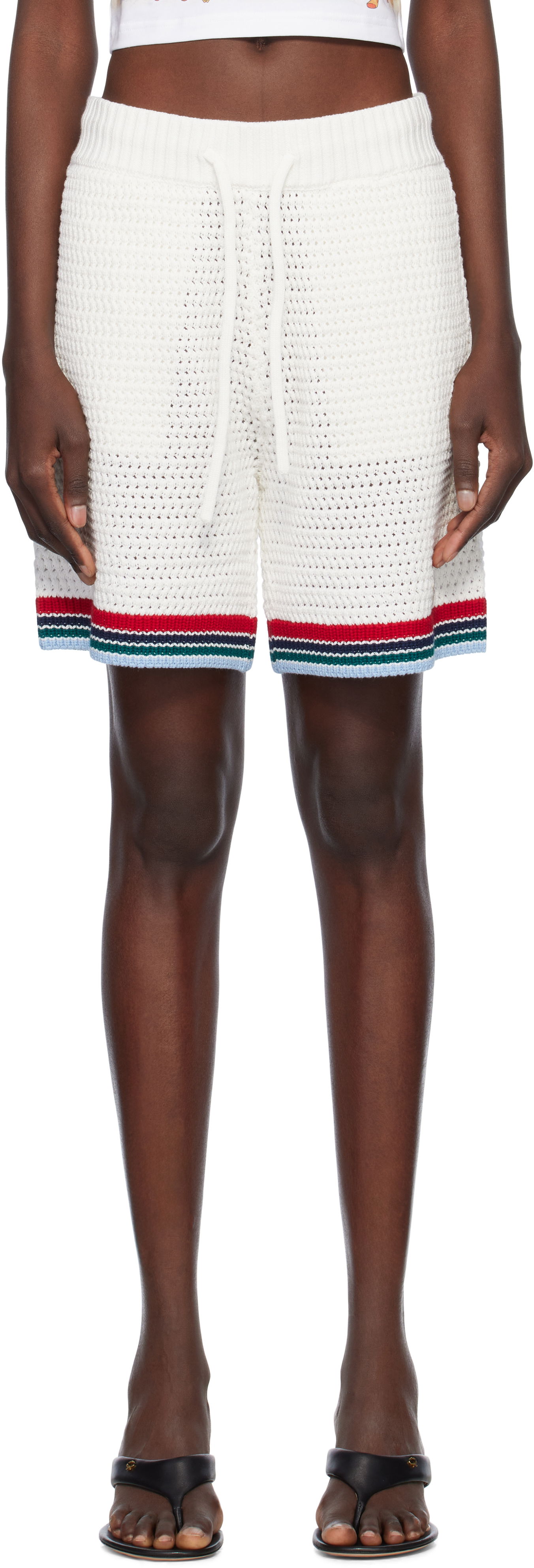 Šortky Casablanca Casablanca Gothic Crochet Shorts Biela | WS25-KW-1064-01, 0