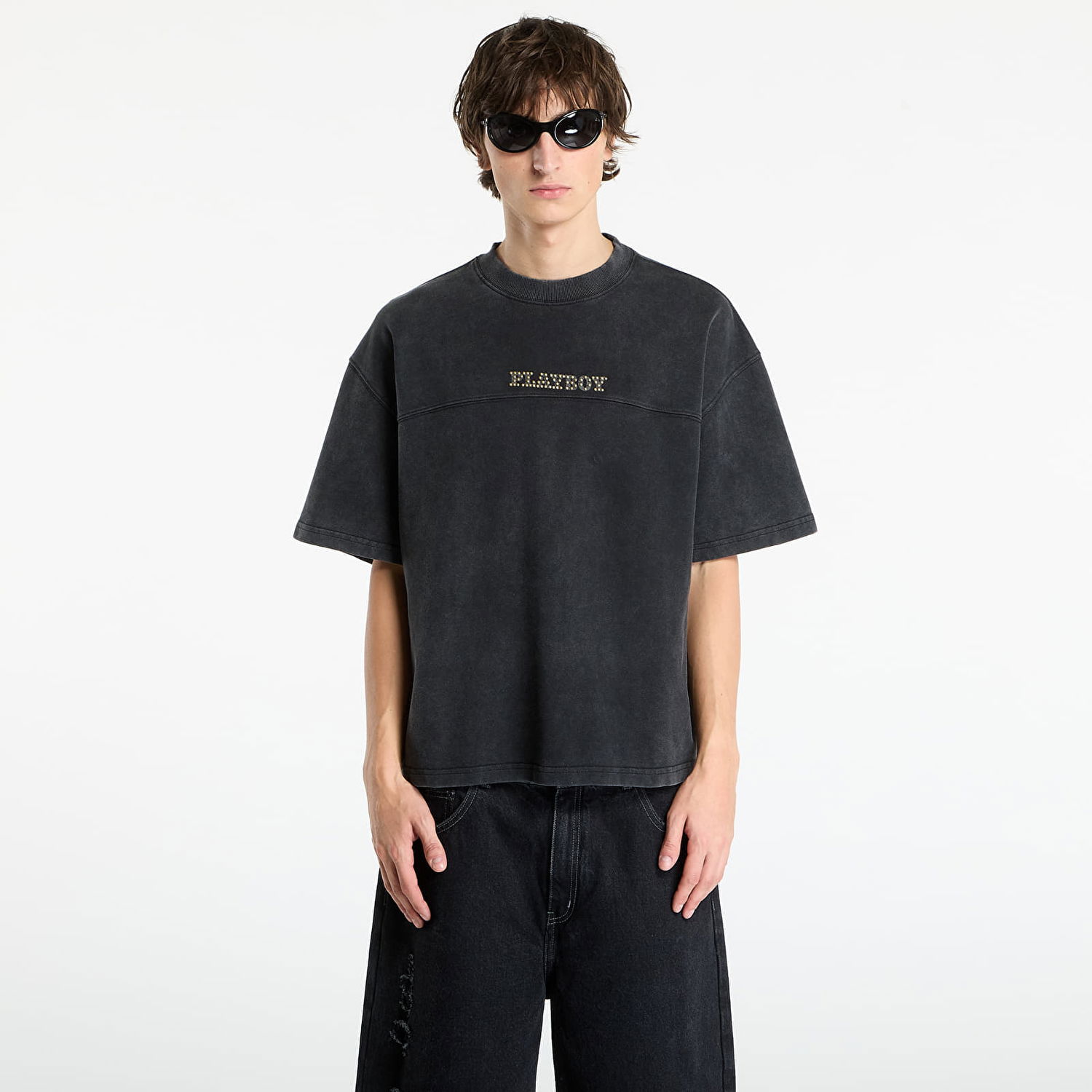 Tričko Footshop Playboy x FTSHP Washed Tee UNISEX Washed Black Čierna | FTSHP_505, 0