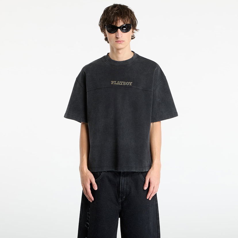 Tričko Footshop Playboy x FTSHP Washed Tee UNISEX Washed Black Čierna | FTSHP_505