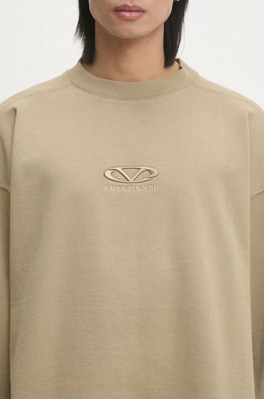 Sveter VETEMENTS VETEMENTS Oval Logo Cropped Boxy Sweatshirt Béžová | UA66CW600T, 3