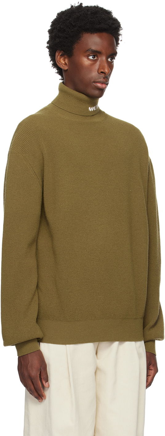 Sveter We11done We11done Jacquard Turtleneck Sweater Zelené | WD-KT3-23-620-U-KK, 1
