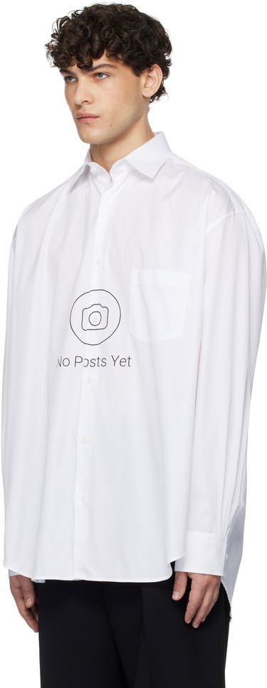 Košeľa VETEMENTS 'No Posts' Graphic Print Classic Shirt Biela | UA66SH440W, 3