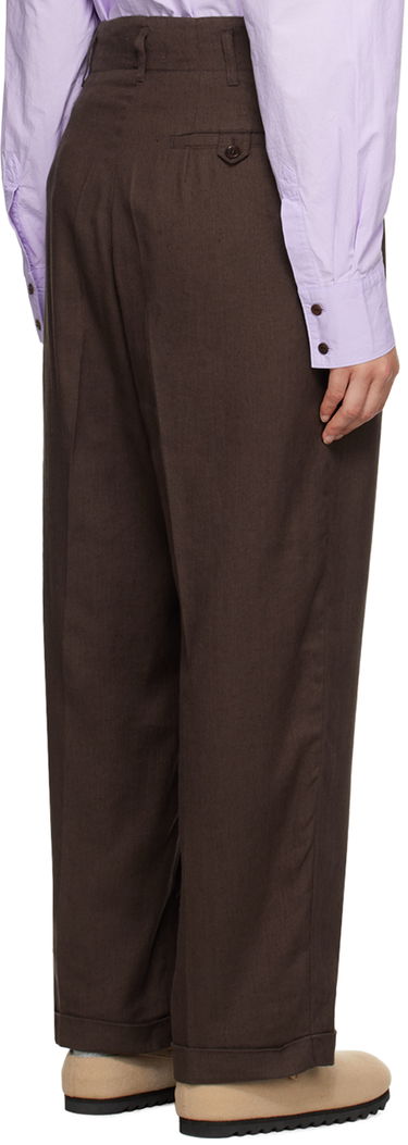 Nohavice YMC YMC Keaton Pleated Trousers Hnedá | Q4UMI, 2