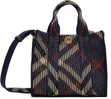 Tote bag Burberry Burberry Mini Check Knitted Tote Bag Modrá | 8103292, 0