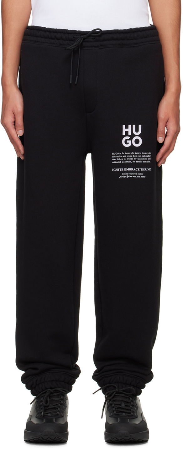 Tepláky BOSS Hugo Black Logo-Bonded Sweatpants Čierna | 50521273, 0