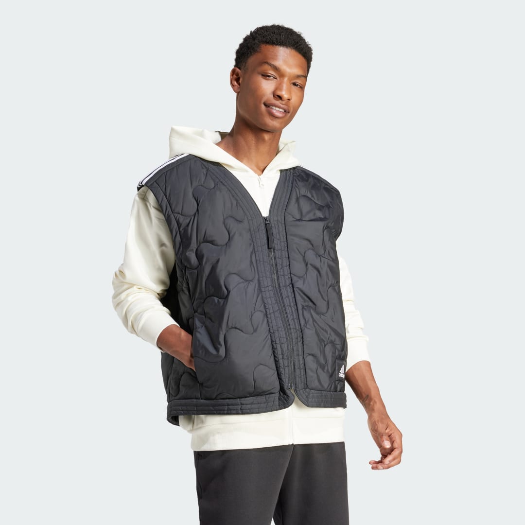 Vesta adidas Performance Padded Full Zip Hoodie Čierna | IR9173, 1