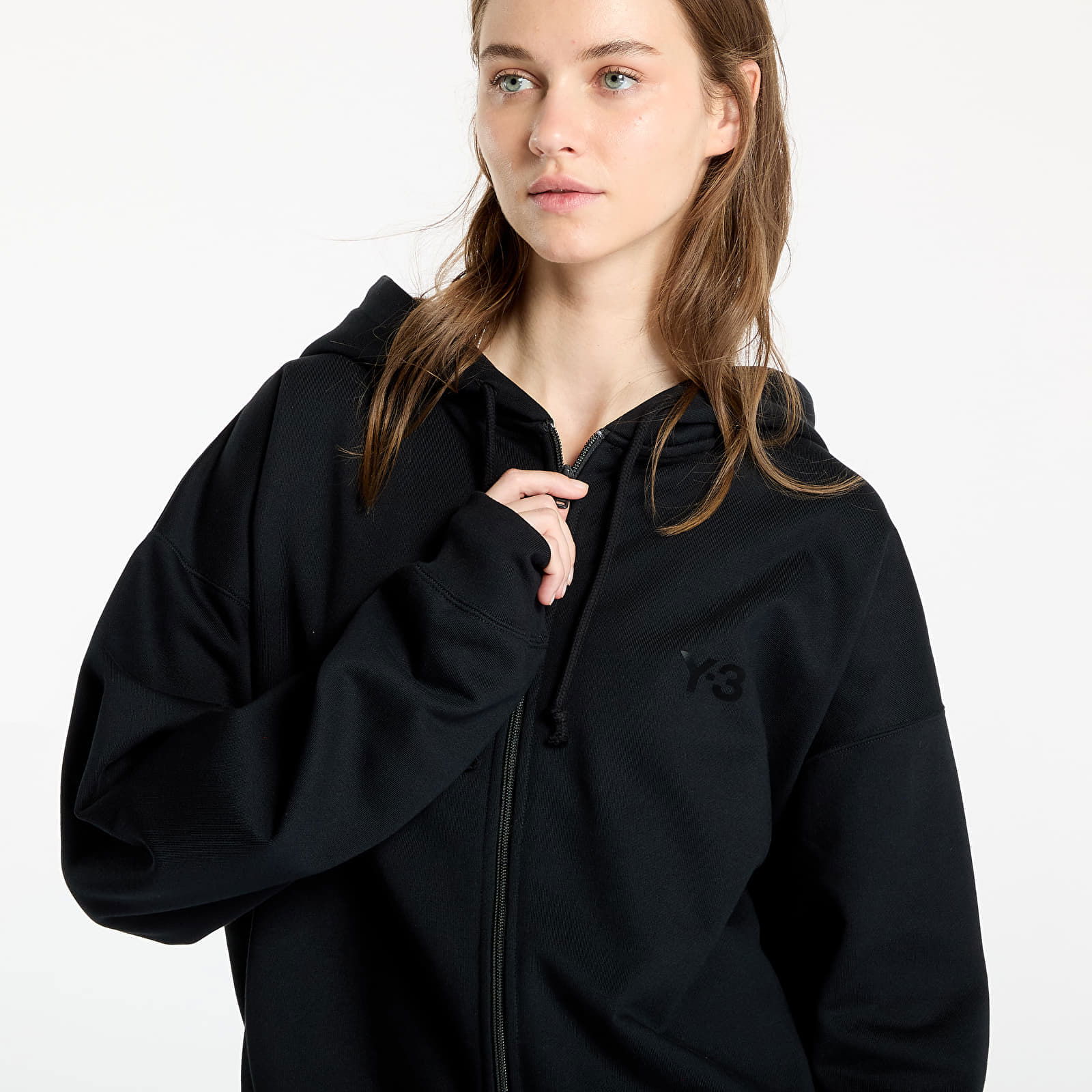 Brushed Terry Full Zip Hoodie UNISEX Black