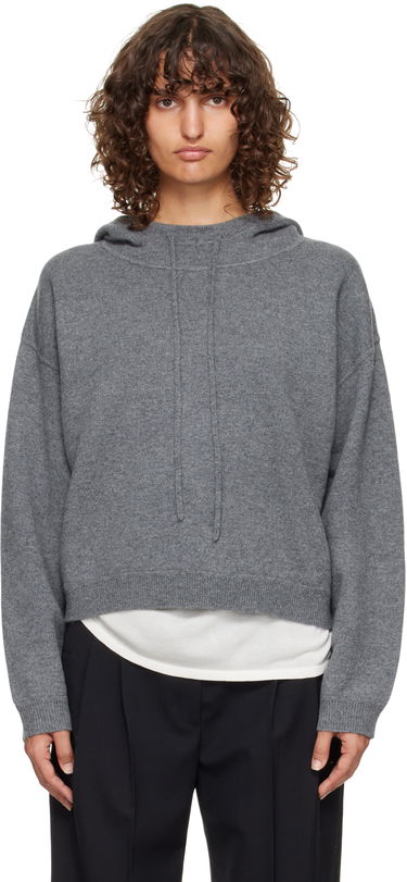 Mikina Loulou de Saison Loulou de Saison Sarla Cashmere Cropped Hoodie Šedá | SARLA LDS, 0