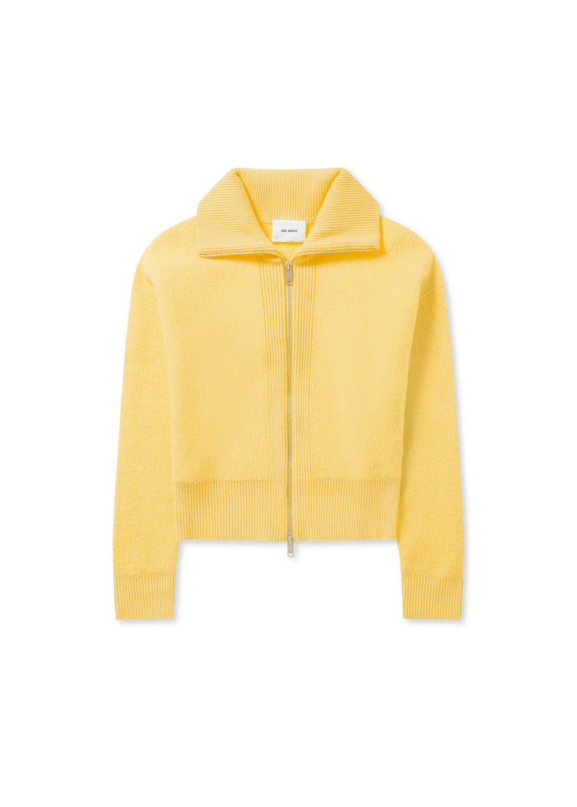 Sveter AXEL ARIGATO Verve Ribbed Collar Zip-Up Cardigan Žltá | A3703001