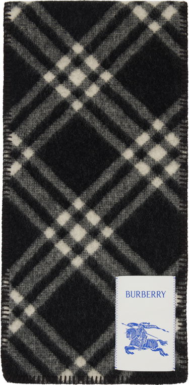 Šál Burberry Burberry Tri Bar Check Wool Scarf Čierna | 8114301, 0