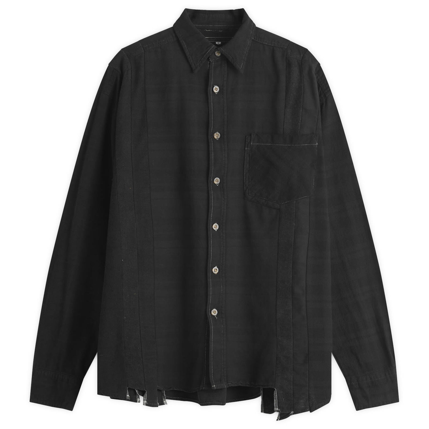 Košeľa Needles 7 Cuts Wide Over Dyed Flannel Shirt, Size Large Čierna | QV400-C, 1