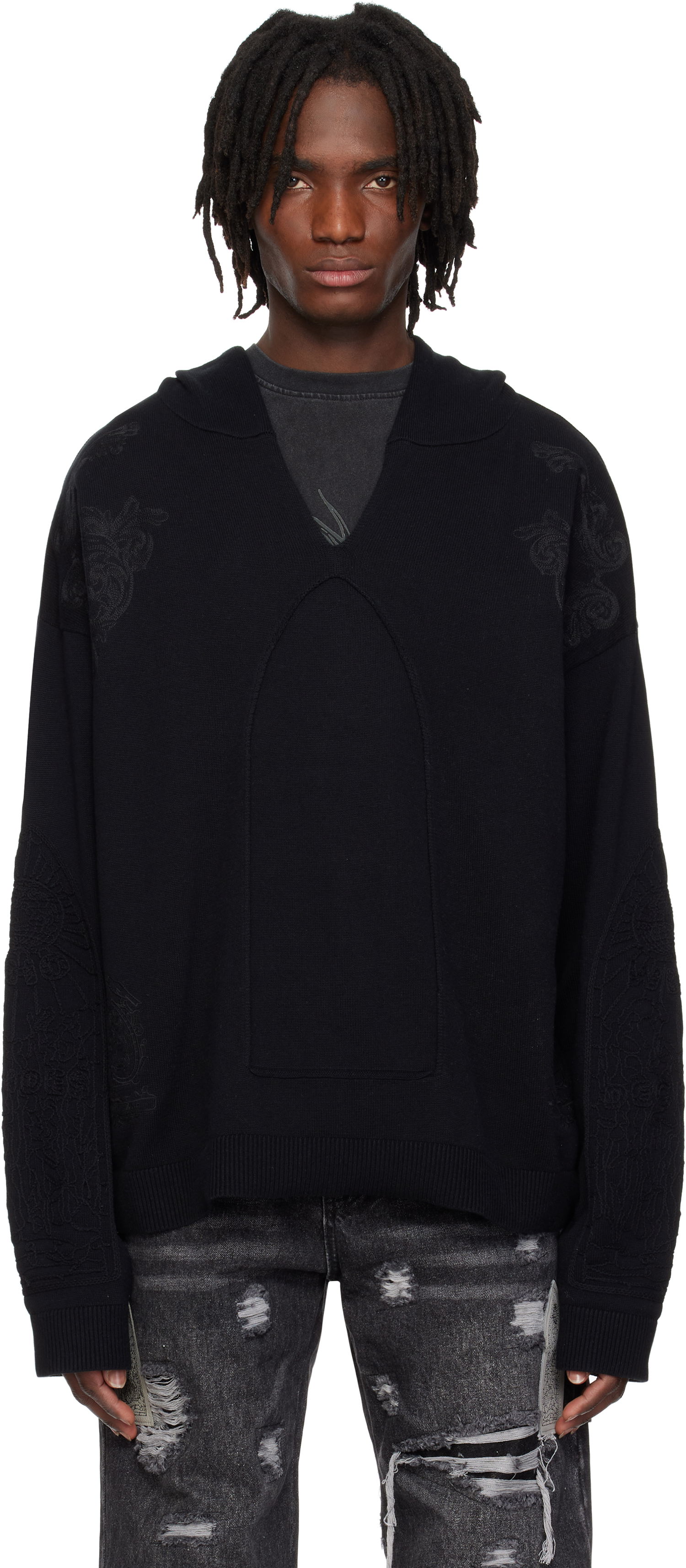 Sveter Who Decides War Who Decides War Whim Embroidered Hoodie Čierna | 1110630002SS25, 0
