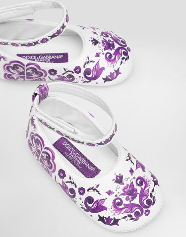 Tenisky a topánky Dolce & Gabbana Dolce & Gabbana Majolica-print Nappa Leather Ballet Flats Biela | DK0065AC513I03TN, 3