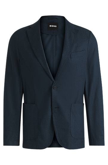 Bunda BOSS Slim-Fit Water-Repellent Packable Suit Jacket Navy | 50539492, 0