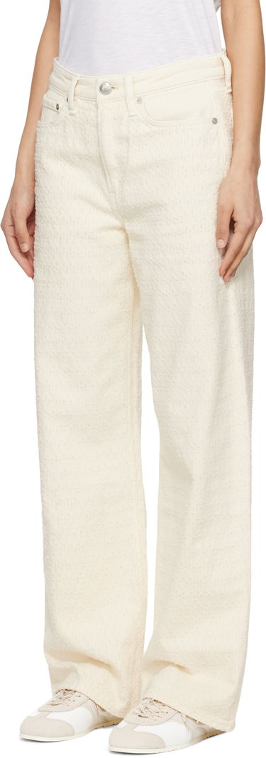Nohavice rag & bone rag & bone Logan Mid-Rise Wide Leg Jeans Biela | WDD25S2935RGET, 3