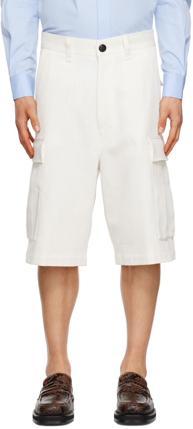 Šortky AMI Cargo Pocket Shorts Biela | HSO400.CO0011, 0