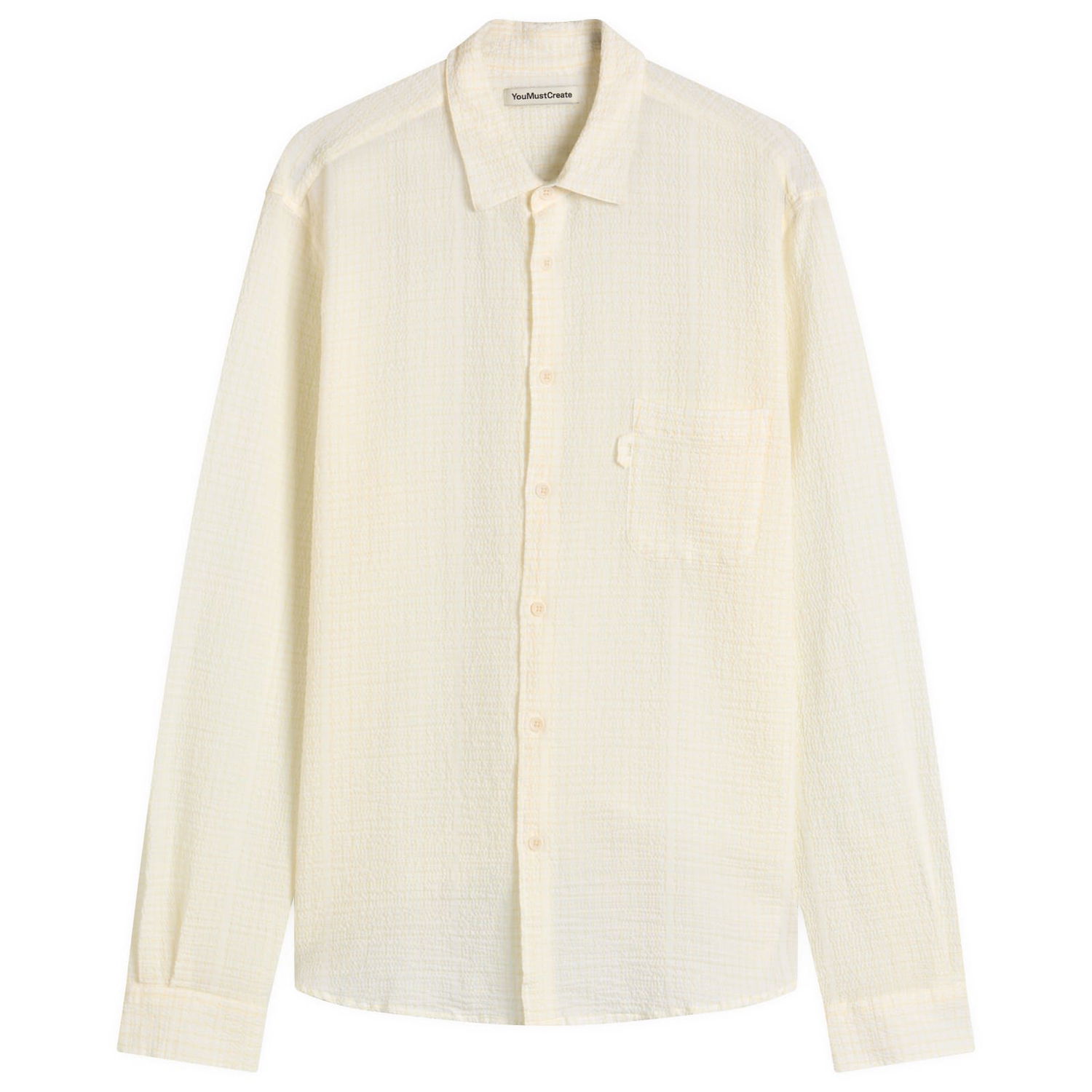 Košeľa YMC Curtis Seersucker Stripe Shirt, Size Large Žltá | P2YMI-10, 1