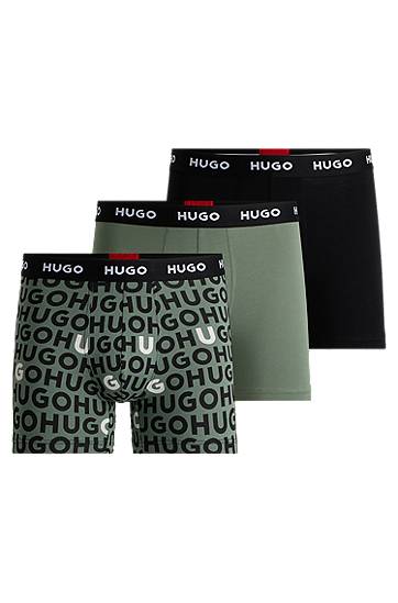 Boxerky BOSS HUGO Men's 3-Pack Stretch Cotton Boxer Briefs with Logo Waistband Rôznofarebný | 50532559, 0
