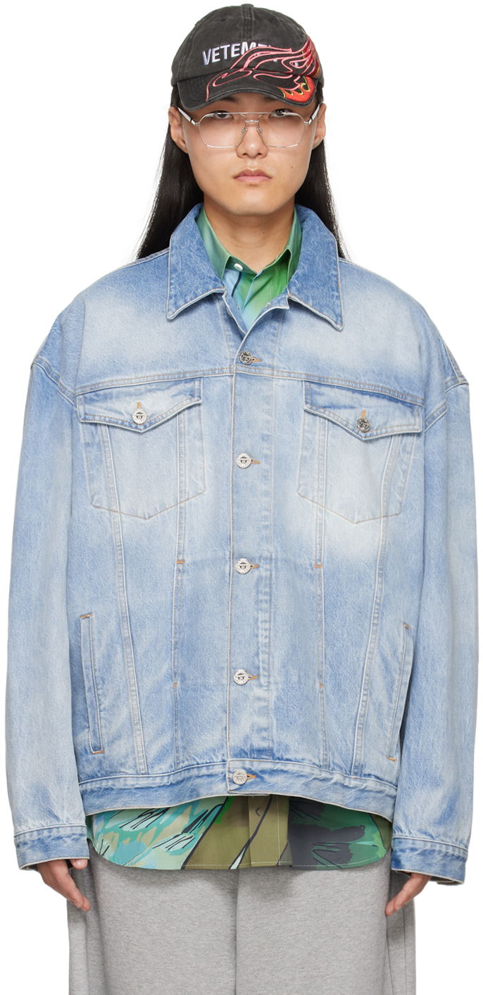 Bunda VETEMENTS Embossed Denim Jacket Modrá | UE64JA390N, 0