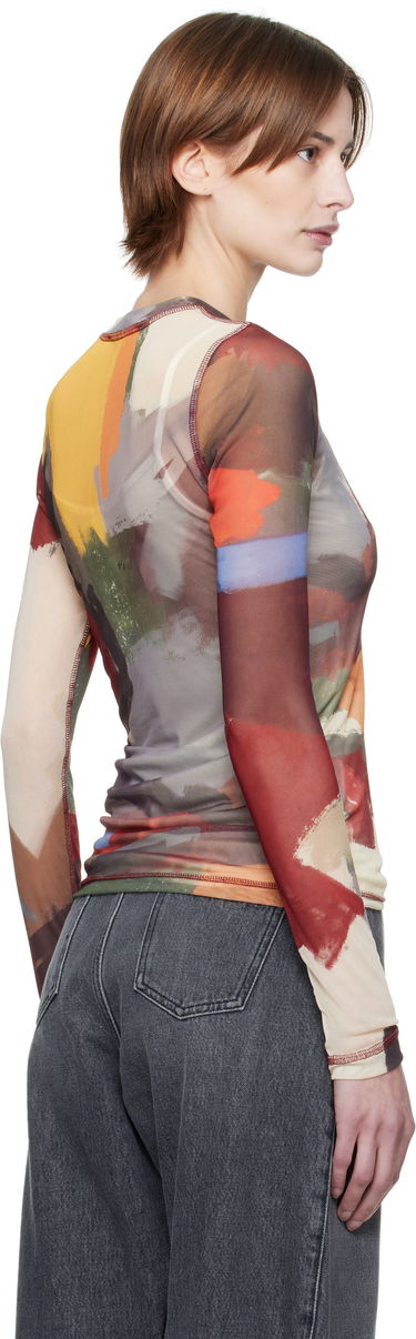 Tričko JW Anderson JW Anderson Abstract Print Sheer Long Sleeve T-Shirt Rôznofarebný | JO0138-PG1723, 2