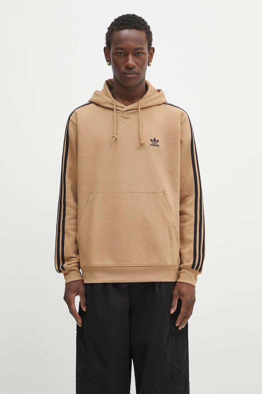 Mikina adidas Originals adidas Originals 3-Stripes Hoodie Béžová | JY1377, 0