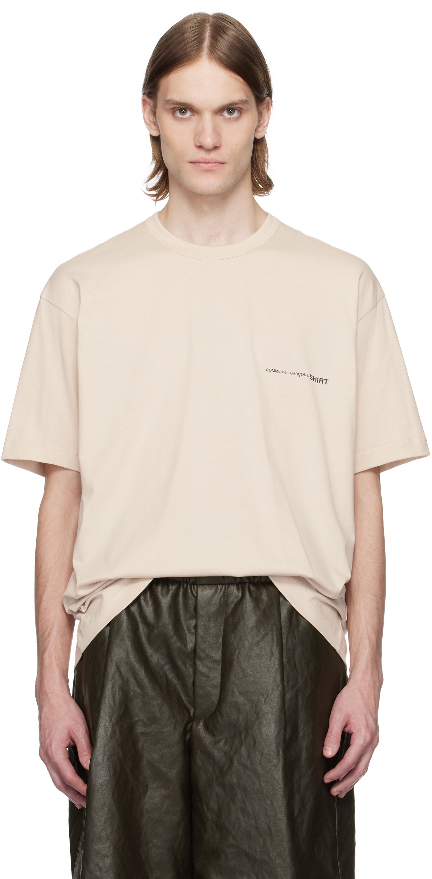 Tričko Comme des Garçons Comme des Garçons Shirt Oversized T-Shirt Béžová | FO-T023-051, 0