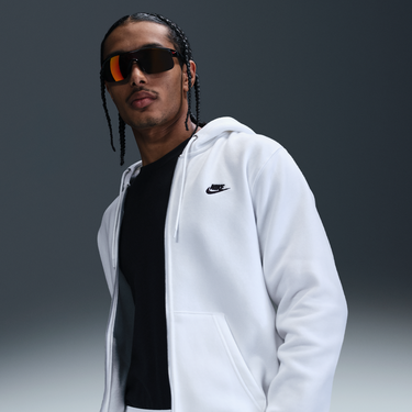 Mikina Nike Nike Club Fleece Full-Zip Hoodie Biela | FN3861-100, 2