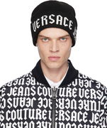 Black Macrologo Knit Beanie