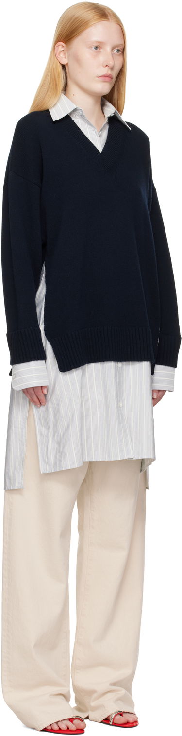 Sveter Stella McCartney Stella McCartney Crewneck Jumper Shirt Dress Navy | 6K10643S2583, 1