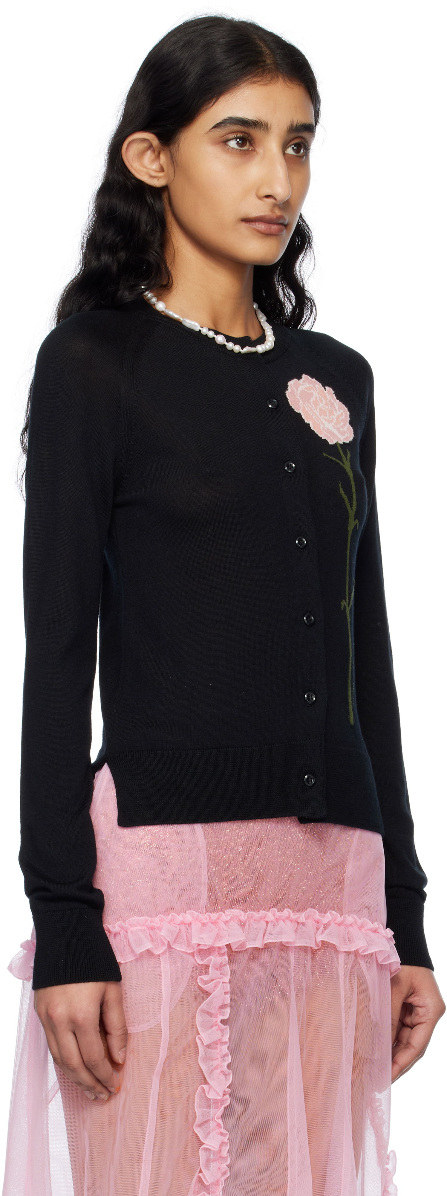 Sveter Simone Rocha Simone Rocha Carnation Cardigan Čierna | KMK17 0647, 1