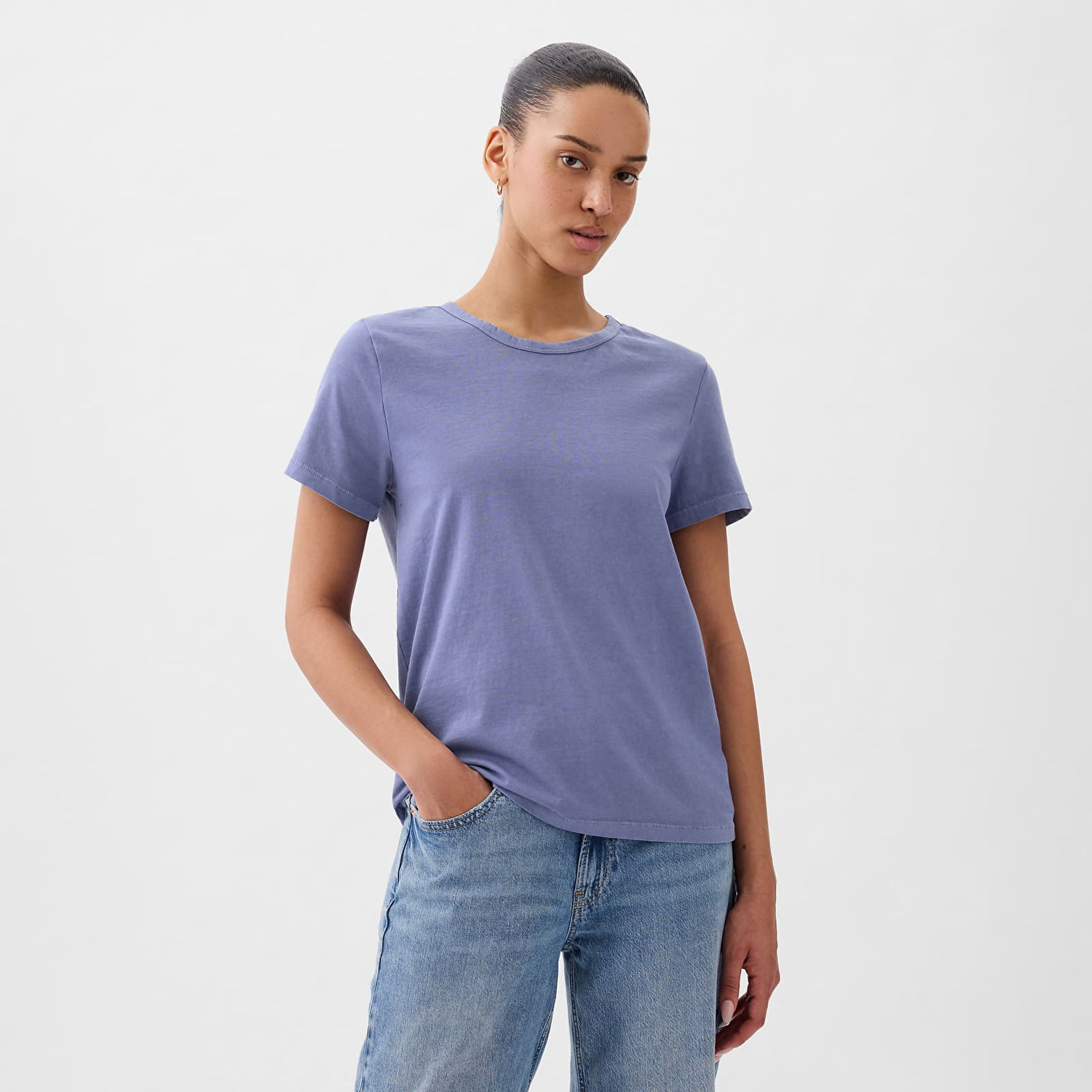 Tričko GAP Crewneck Tee Larkspur Fialová | 795346-85, 0