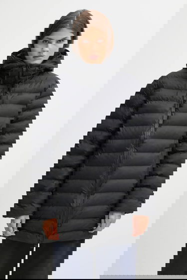 Prešívaná bunda Rains Lohja Hooded Puffer Jacket Čierna | 15900.01, 1