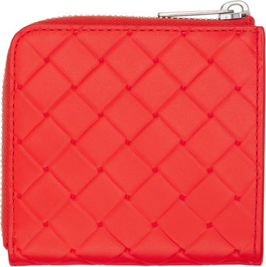 Peňaženka Bottega Veneta Bottega Veneta Intrecciato Stamp Square Zip Around Wallet Červená | 817741V0AQ16530, 1