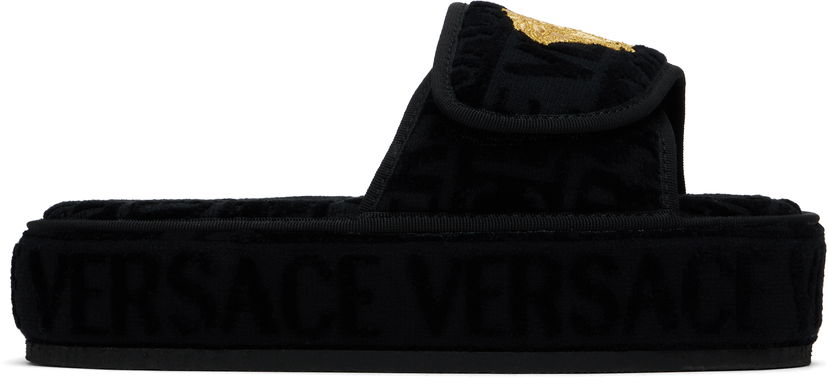 Oblečenie Versace Versace 'Versace' Allover Slippers Čierna | ZSL000003_ZCOSP052