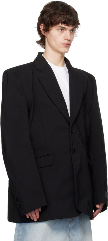 Bunda VETEMENTS Vetements Metalized Wrinkled Single-Breasted Blazer Čierna | UA66JA110B, 1