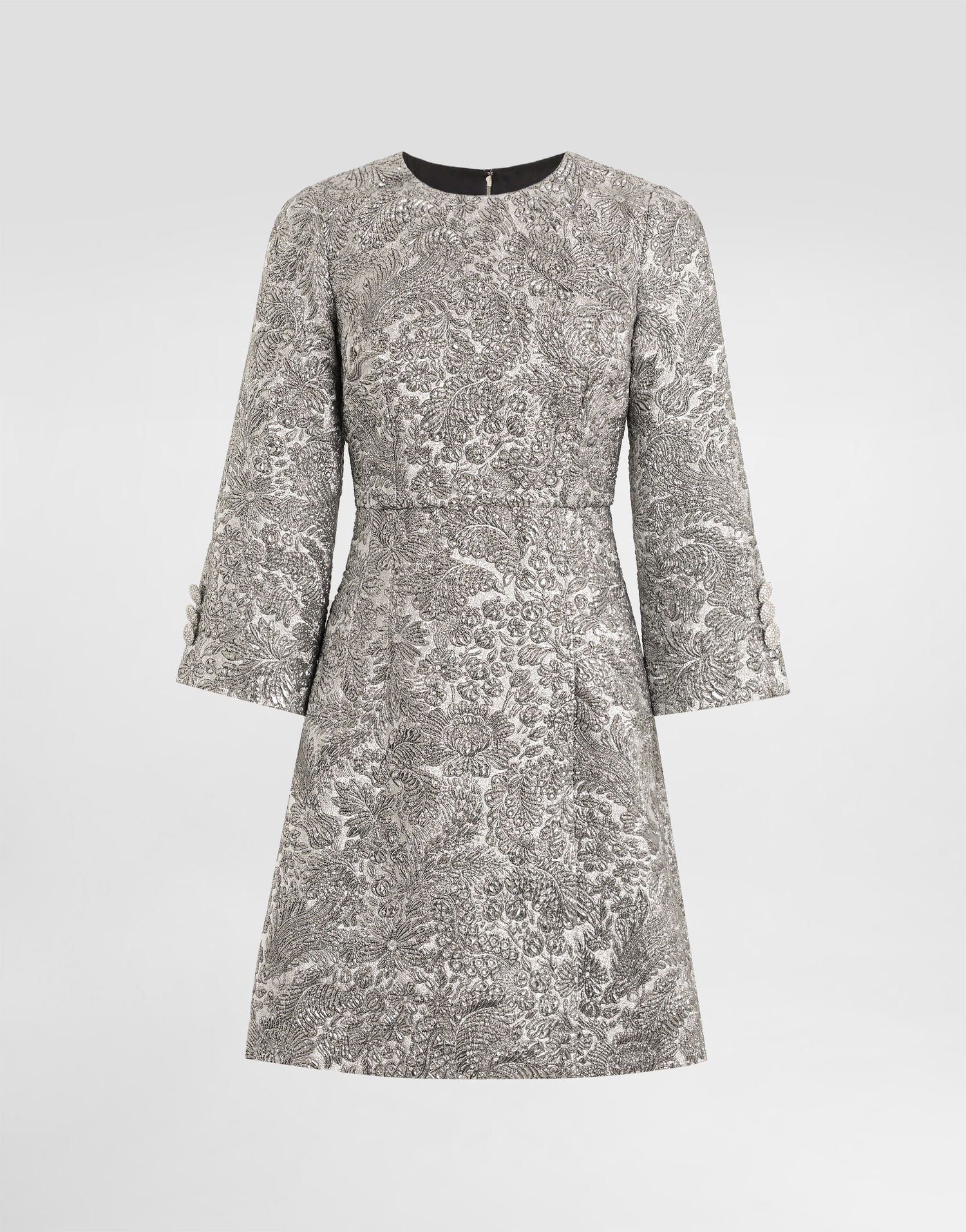Šaty Dolce & Gabbana Dolce & Gabbana Floral Lamé Jacquard Dress 40 Metalická | F6TZIZFJZALS0998, 0
